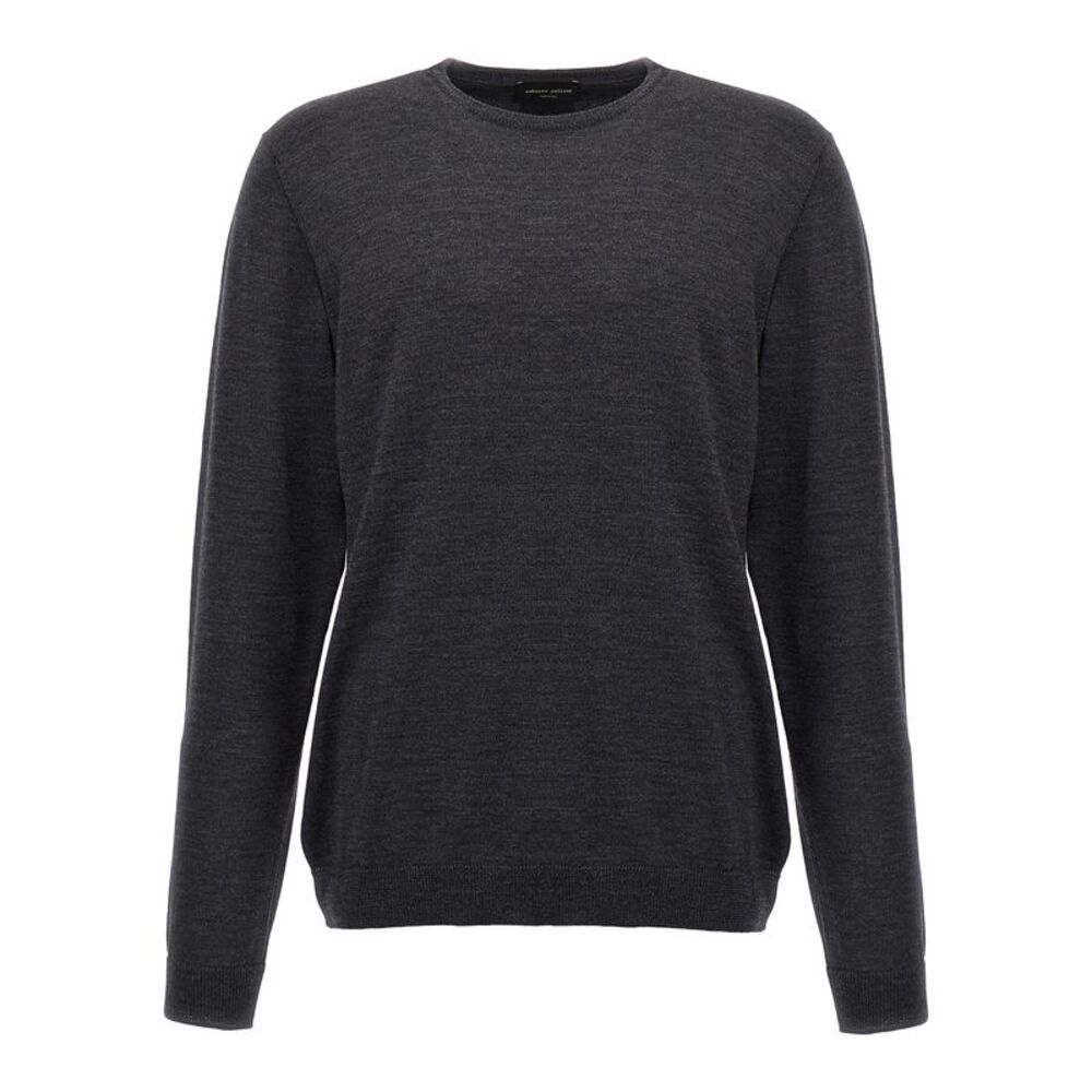 Roberto Collina Gray Merino Wool Men's Cardigan